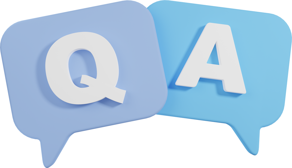 3D Q and A icon illustration